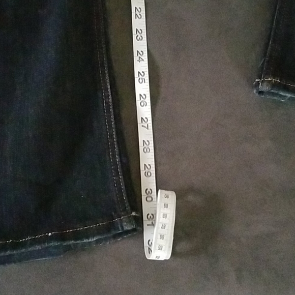 Machine dark blue flared distressed jeans - Picture 8 of 8